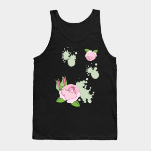 Pretty painted roses in pink Tank Top